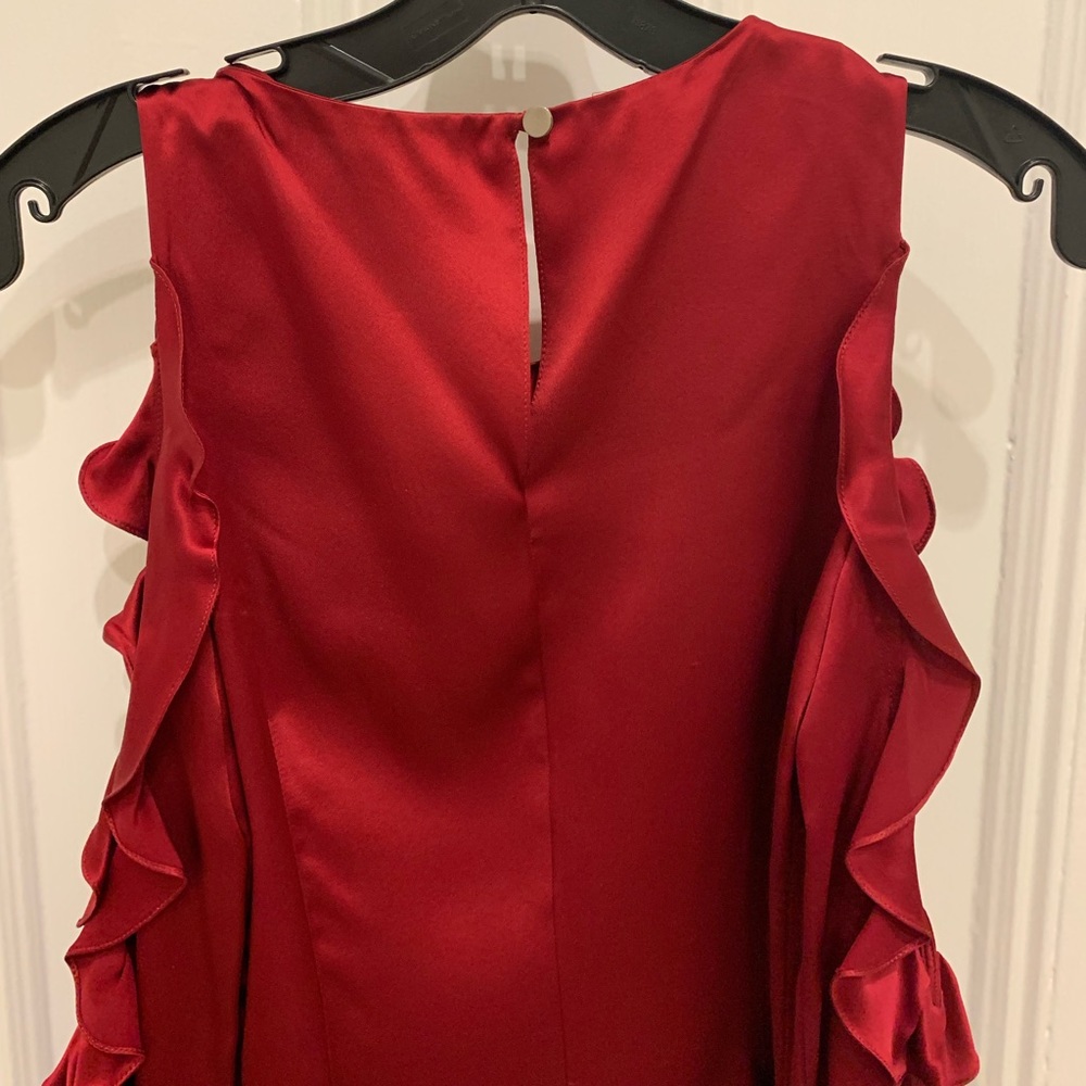 Cushnie Cold Shoulder Top In Ruby Red Size 0 - image 6
